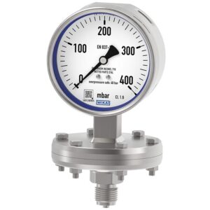 432.56 membranski manometer za procesno industrijo, WIKA se prednostno uporabljajo za nizka tlačna območja. V skladu s standardom EN 837-3.