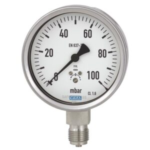 632.50 manometer s kapsulo s tlačnim elementom iz nerjavečega jekla se uporablja pri merjenju razlike v tlaku medijev. 0 ... 2.5 mbar.