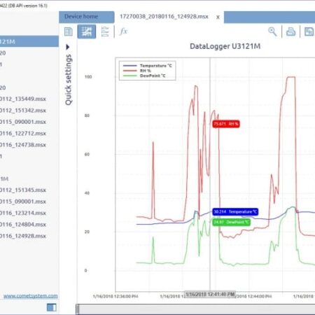 COMET VISION analitična programska oprema za dataloggerje in multiloggerje - slika 9