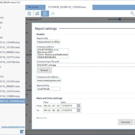 COMET VISION analitična programska oprema za dataloggerje in multiloggerje - slika 14