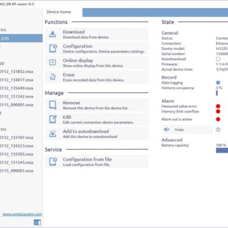 COMET VISION analitična programska oprema za dataloggerje in multiloggerje - slika 5