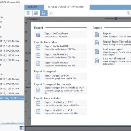 COMET VISION analitična programska oprema za dataloggerje in multiloggerje - slika 8