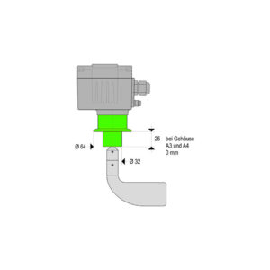 F46 priključek z objemko za nivojna rotacijska stikala DF Mollet