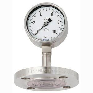 DSS27M manometer z nameščenim tlačnim vmesnikom je zaščiten v aplikacijah z zahtevnimi mediji. Prirobnica. -10 °C ... +150 °C. Do 40 bar.