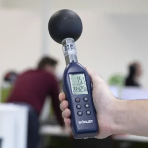 GT 300 globusni termometer Wöhler meri globinsko temperaturo, temperaturo zraka in vlažnost v prostoru. Energetski pregled klimatskih sistemov.