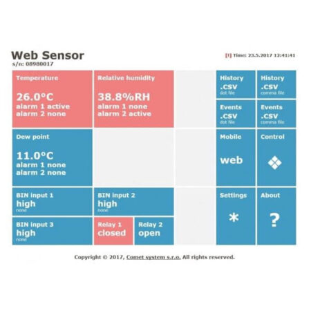 H7530 merilni pretvornik relativne vlage, temperature in atmosferskega tlaka z Ethernet povezavo in releji COMET - slika 5