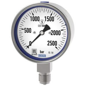 PG23HP-S manometer z bourdonovo cevjo zasnovan posebej za visokotlačne aplikacije s tlakom do 3.000 barov. V skladu z DIN 16001.