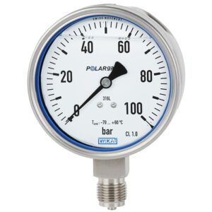 PG23LT manometer z bourdonovo cevjo WIKA iz serije POLARgauge® je bil zasnovan posebej za delovanje pri izjemno nizkih temperaturah okolice, vse do -70 °C.