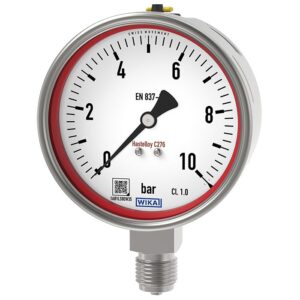 PG28 Bourdonov manometer za procesno industrijo se uporablja pri merjenju tlaka plinskih in tekočih medijev. Hastelloy C276, EN 837-1.