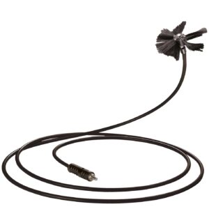 Rotacijska ščetka VIPER navoj M5 primerna za čiščenje priključnih cevi (Ø 80-100 mm / 3–4 palce) ter sistemov in peči na pelete s koleni pod kotom 90°.