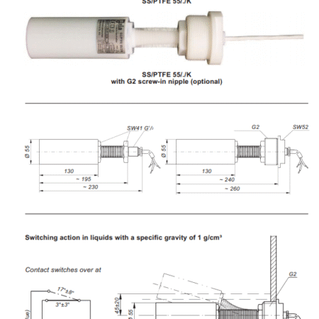 SS/PTFE 55/ plavajoče stikalo (plovec) JOLA - slika 2