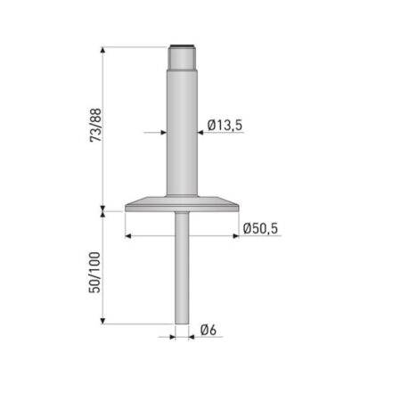 TRA-C10 higienski kompakten senzor s prirobnico DN25/38 ISO 2852 spojnim priključkom INOR - slika 2