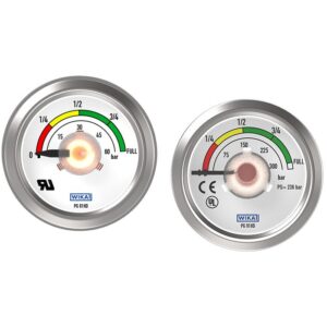 PG81HD, PG91HD manometer izvedba DirectDrive za težka bremena iz masivne medenine za obratovalne pogoje regulatorjev tlaka in tlačnih ventilov.
