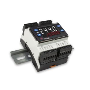 Pixsys DRR244 regulator in pretvornik signala vgradljiv na DIN letev ali steno z enim analognim vhodom. Za 18 različnih senzorjev ali signalov.