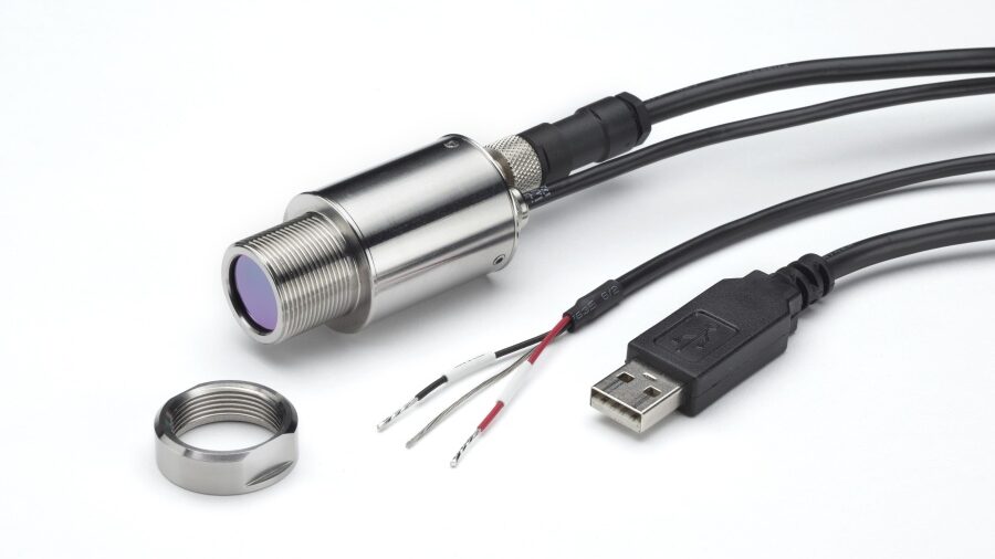 PyroUSB IR temperaturni senzor z možnostjo konfiguriranja preko PC, območje meritev -40 ... 2000 °C, odzivni čas 200 ms, vsebuje USB kabel.