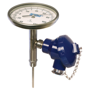 TT.32 termometer z dvojnim prikazom temperature WIKA z električnimi izhodi s konfiguracijo za termočlen, RTD ali signal 4 ... 20 mA.